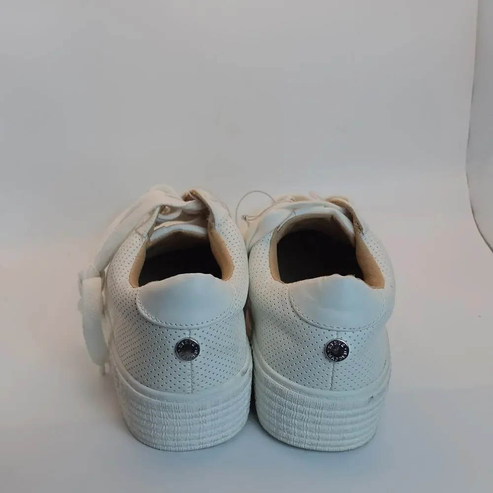 Steve Madden Toliver Women's Size 10 White Perforated Platform Sneakers Leather